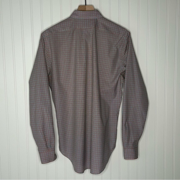 Ralph Lauren Mens Classic Fit Orange and Blue Plaid Button Down Size Small - Picture 2 of 8